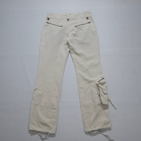 USED Multi Zippers&PocketsGimmick Parachute Linen Pants