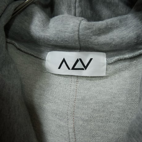 USED “ Deformation Design “ Wide V-Neck Over Hoodie Cut Off Sweatshirt