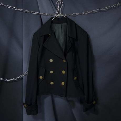 USED 2way Short/Medium Huge Gold Bottoms Wool Napoleon Jacket/P Coat