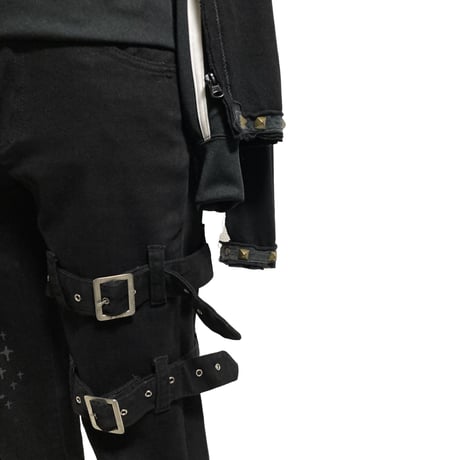 Hide Rock Bondage Flare Design Pants