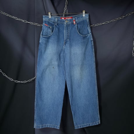 JNCO Wash Blue Embroidery Baggy Denim