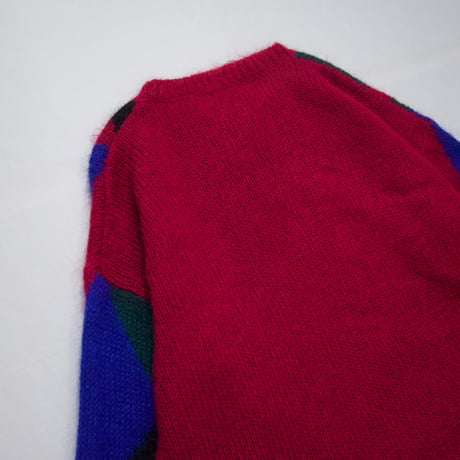 ParisSportClub Argyle,Diamond Patterns Mohair Knit