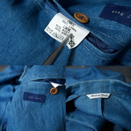 JeffRose Italy made Linen 100% Chambray Quarter Lined Tailored Jacket