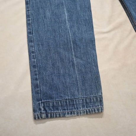 Indigo Red Design Wide Denim Pants