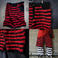GYAKU_SOU All Hand Sewing  Denim Prisoner Borders Baggy Shorts