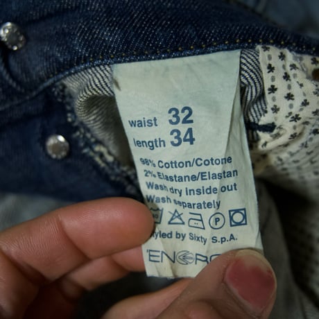 ENERGIE Italy made 3D Cut Draping Wash Loose Straight Denim
