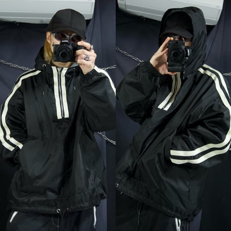 90s~00s OLDNAVY Heavy Weight Sideline HarfZip Nylon Mountain Hoodie/Anorak Jacket