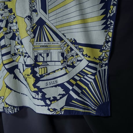 80s Deadstock Marithe francois Girbaud MILLESIMES Art Graphics Scarf