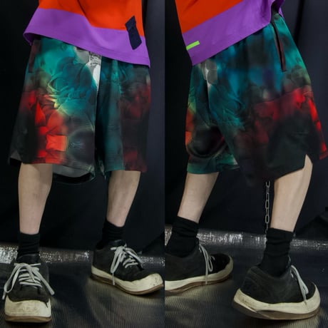 NIKE “10s TUNE Spice” Fractal DeepSea&Galaxy Psychedelic Full Graphic Easy Baggy Short/Track Pants
