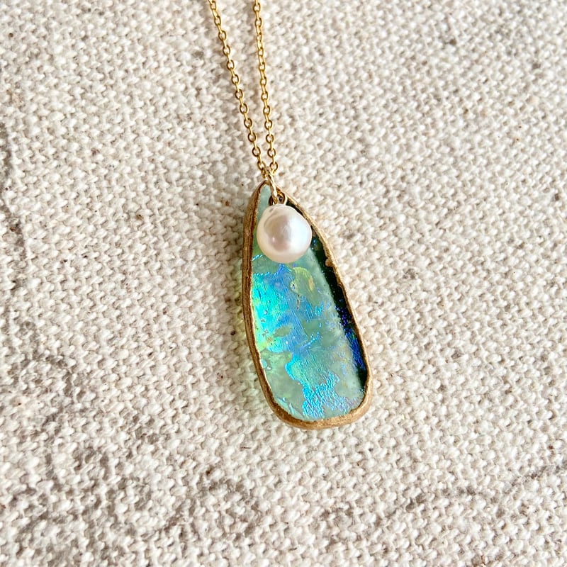 お取り置き中専用です♪ローマンガラスペンダント ローマングラス