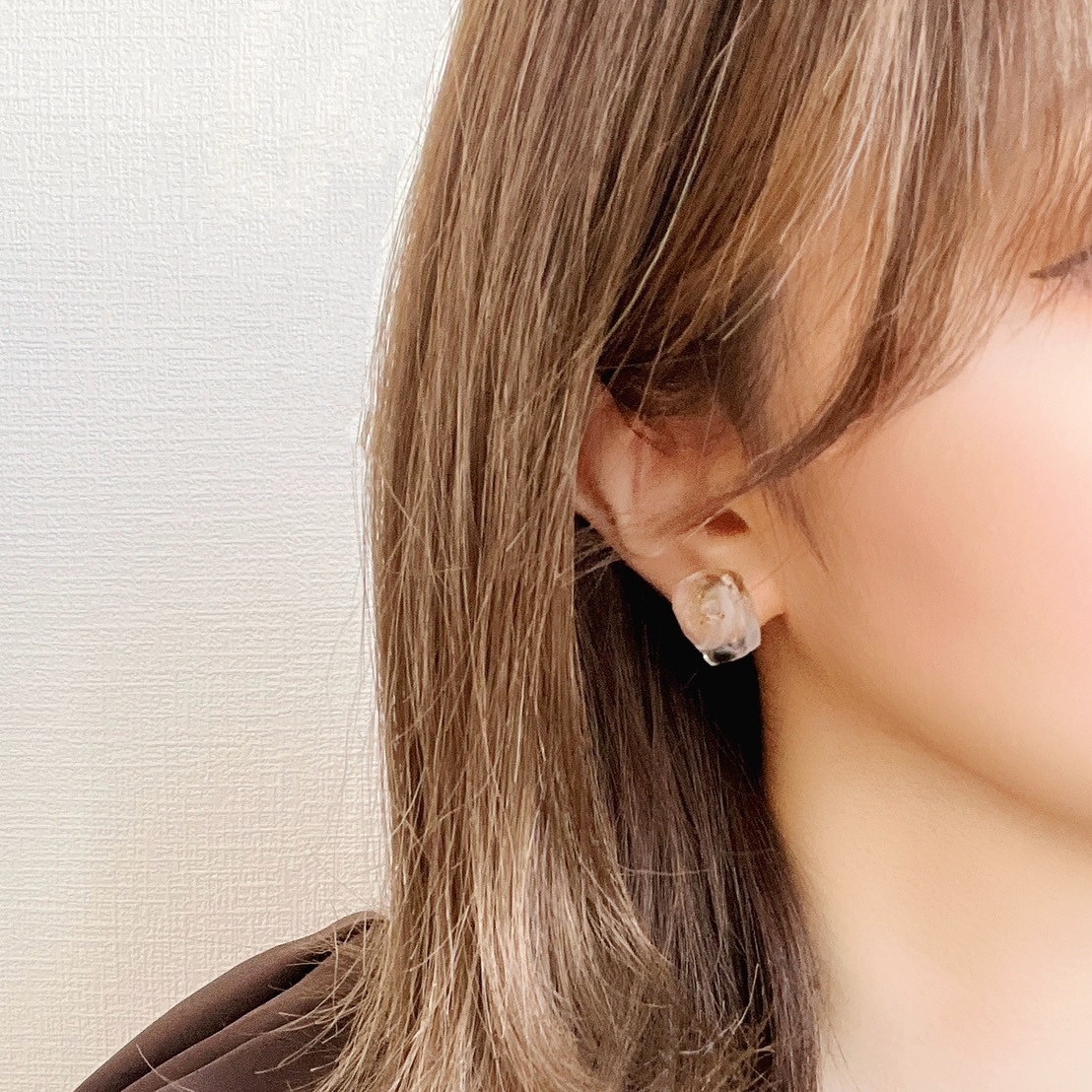 レジン大理石風 クリア×クリア ピアス・イヤリング オパール | Flores 