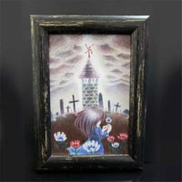 売り切れ【ミニ原画】墓標に花を添えつづける夢