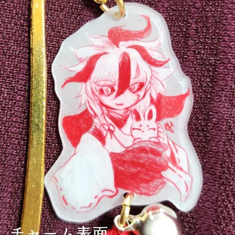 売り切れ【手描きイラストブックマーカー】流夢と夢うさぎ・紅白