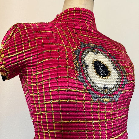pleats tops  fuchsia pink