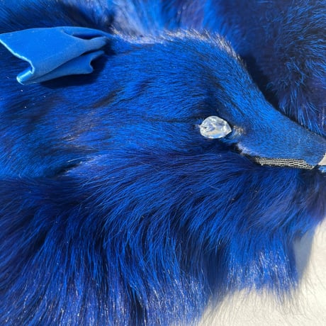 Blue fur muffler