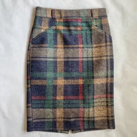 Check pattern tight skirt