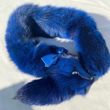 Blue fur muffler