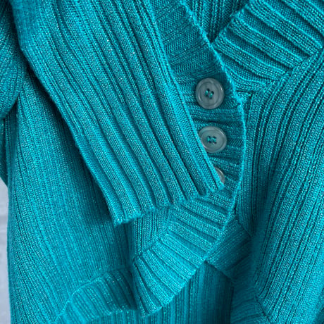blue ラメ　cardigan