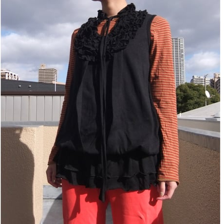 Black frill design dress