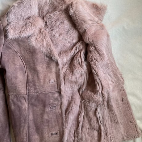 pink rabbit fur jacket