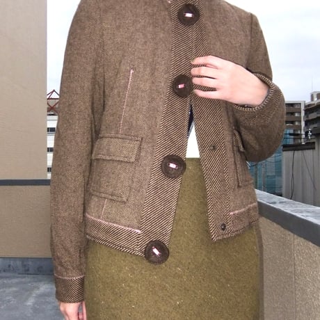 wool long tight skirt