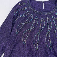 Purple glitter knit