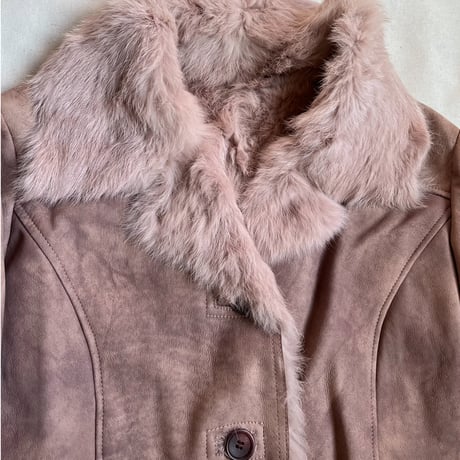 pink rabbit fur jacket
