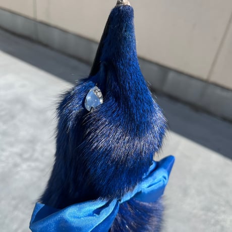 Blue fur muffler