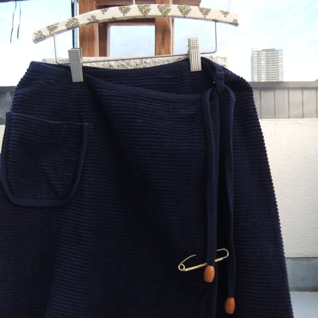 Corduroy wrap skirt