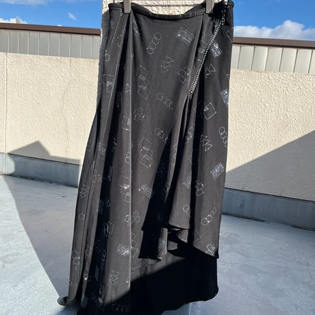 ラメ　asymmetry skirt