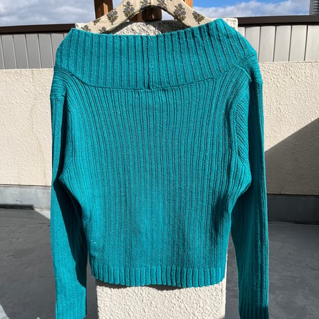 blue ラメ　cardigan