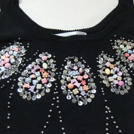 Black bijou camisole