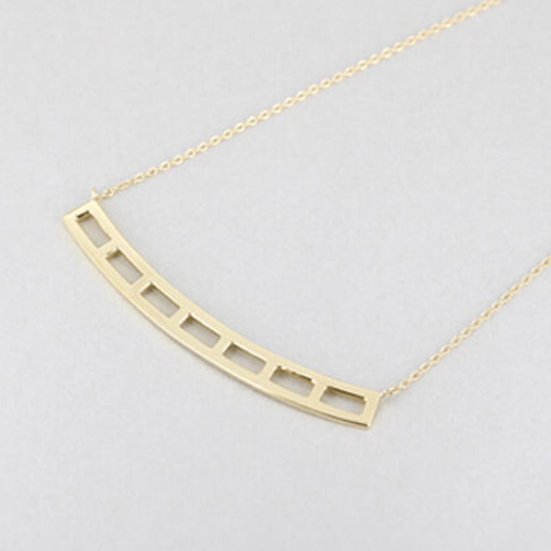 Frame》 K18 レクタングルアーチネックレス// K18 Rectangle Arc