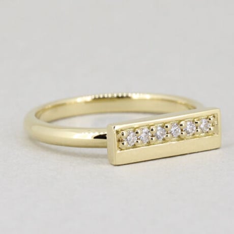 《Stripes》  K18 レクタングル　ダイヤモンドリング "ハーモニカ"//K18 Rectangle Diamond Ring "HARMONICA"