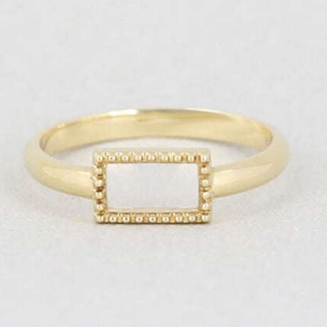 《Frame》  K18/K10 ミルグレイン レクタングルリング// K18/K10 Milgrain Rectangle Ring