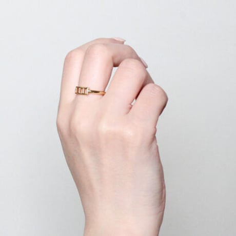《Frame》  K18/K10 3レクタングルリング K18/K10//3Rectangle Ring