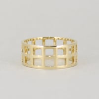 《Lattice》  K18/K10  ワイドリング　"ショコラ"//K18/K10 Wide Ring "CHOCOLAT"