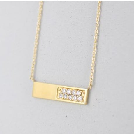 《Frame》  K18 レクタングル ダイヤモンドパヴェネックレス //K18 Rectangle Diamond Pave Neckalce