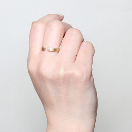 《Frame》  K18 ミニパール オープンリング// K18 Mini Pearl Open Ring