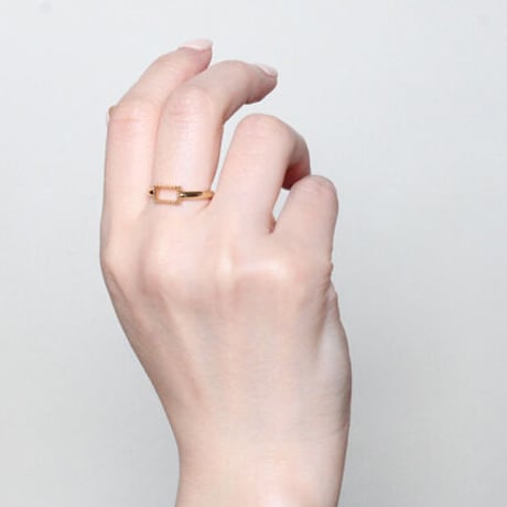 《Frame》  K18/K10 ミルグレイン レクタングルリング// K18/K10 Milgrain Rectangle Ring