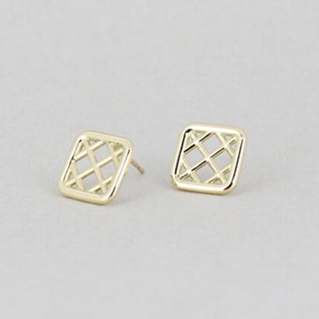 《Lattice》  K18/K10 スクエアレースピアス// K18/K10 Square Lace Pierce