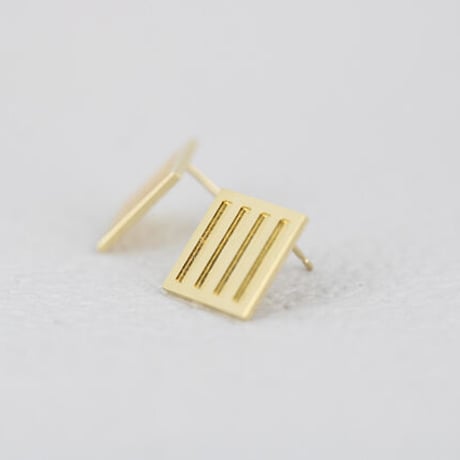 《Stripes》  K18/K10 スクエアピアス// K18/K10  Square Pierce