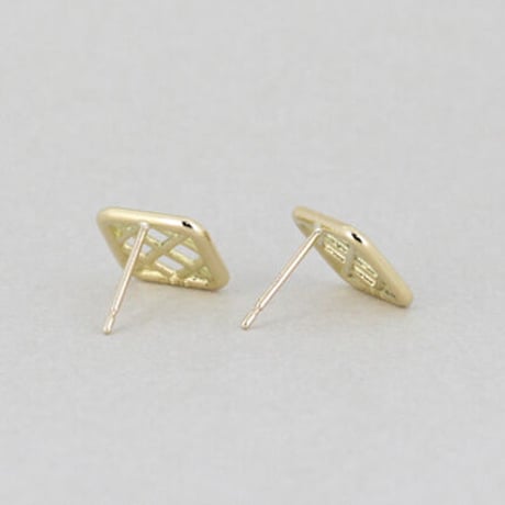 《Lattice》  K18/K10 スクエアレースピアス// K18/K10 Square Lace Pierce