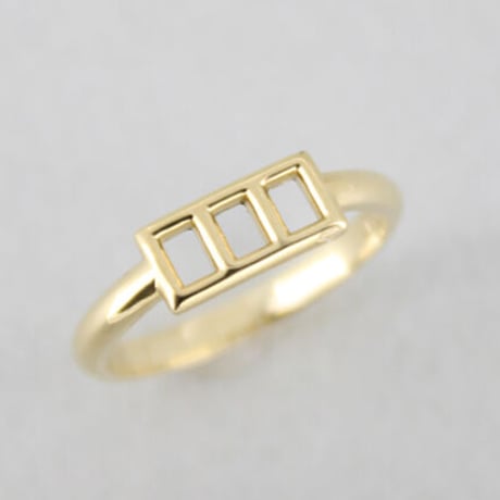 《Frame》  K18/K10 3レクタングルリング K18/K10//3Rectangle Ring