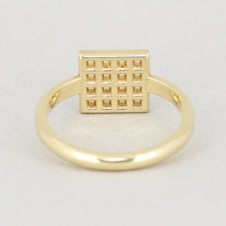 《Lattice》  K18/K10 スクエアワッフルリング// K18/K10 Square Waffle Ring