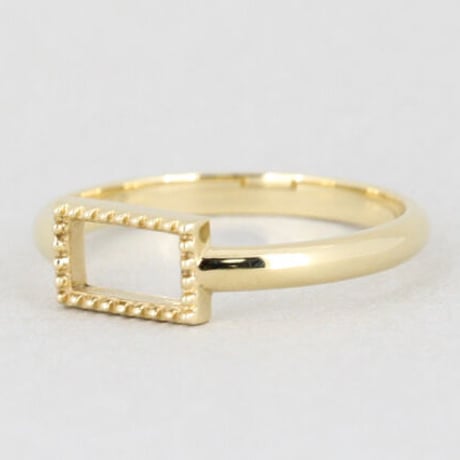 《Frame》  K18/K10 ミルグレイン レクタングルリング// K18/K10 Milgrain Rectangle Ring