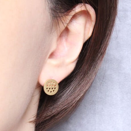 《Combination》  K18/K10 サークルインサークルピアス// K18/K10 Circle in Circle Pierce