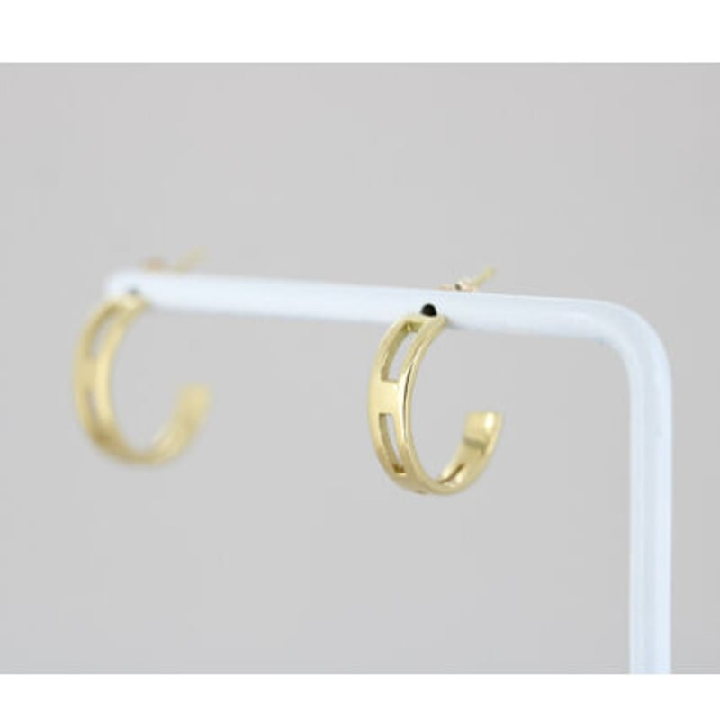Frame》 K18 レクタングルレールピアス// K18 Rectangle Rail