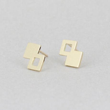 《Combination》  K18/K10 ダブルスクエアピアス// K18/K10 Double Square Pierce