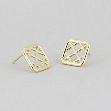 《Lattice》  K18/K10 スクエアレースピアス// K18/K10 Square Lace Pierce